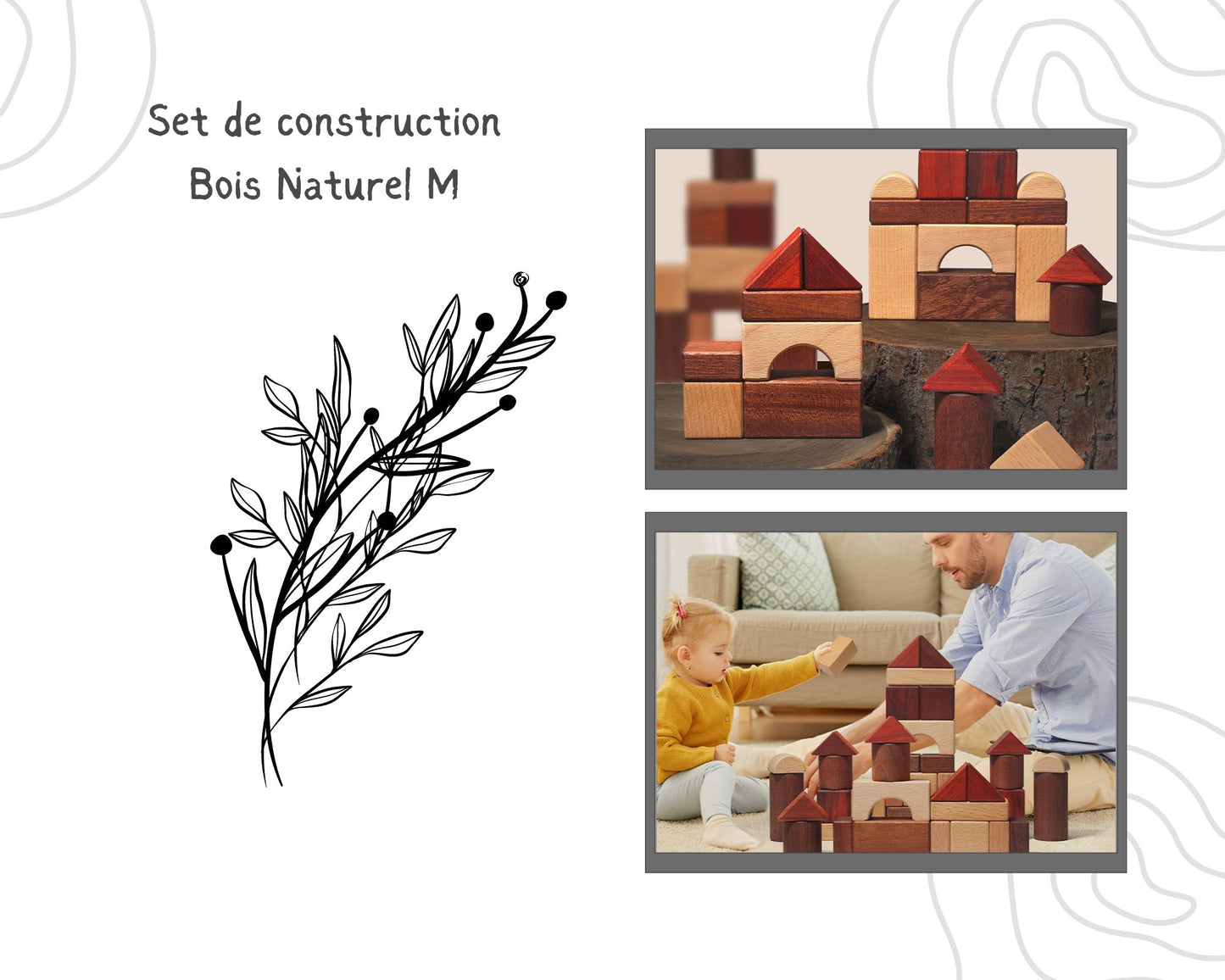 Tonneau de Construction Bois Naturel