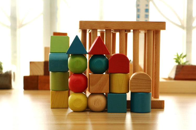 Boîte à Forme en Bois Colorée